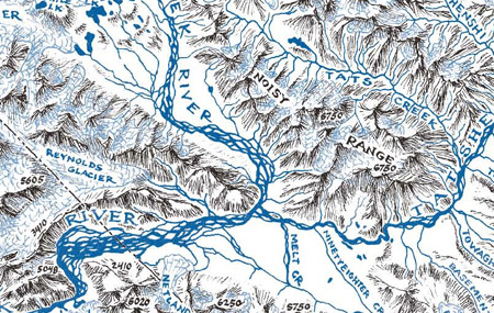 Alsek and Tatshenshini River Map Detail