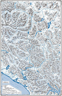 Map of the Alsek and Tatshenshini Rivers